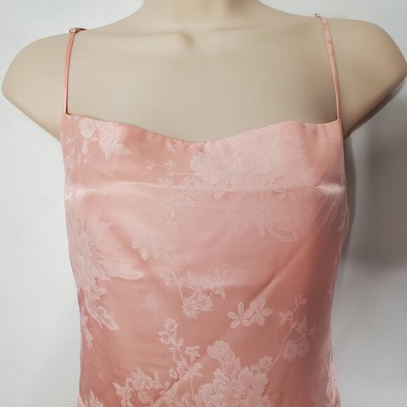 Reformation Frankie Floral Jacquard Satin Slip Maxi Dress Light Pink Size 10 - Picture 8 of 15